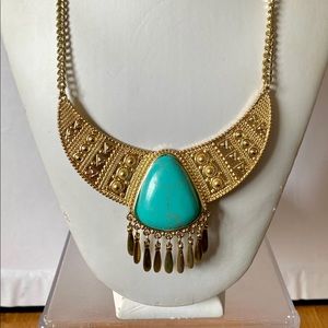 Gold Turquoise Statement necklace